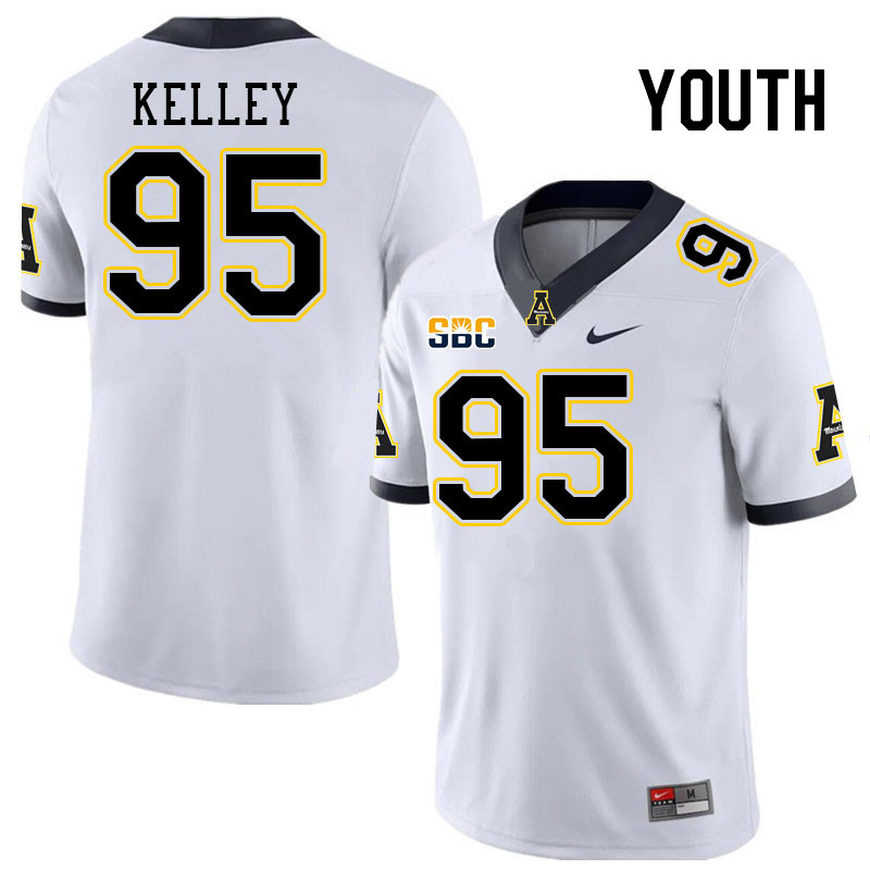 Youth #95 Montez Kelley Appalachian State Mountaineers College Football Jerseys Stitched Sale-White